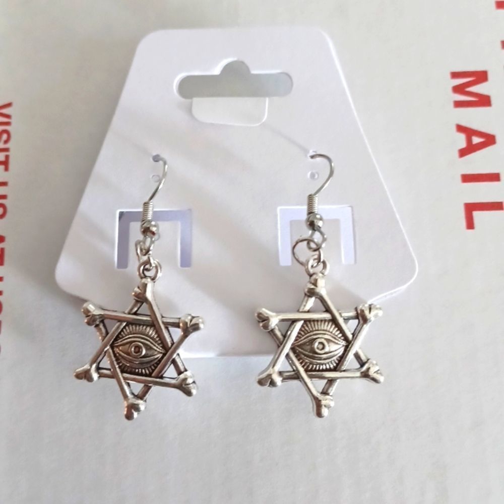 Evil Eye and Bones Earrings
